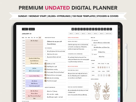 Undated Digital Planner - Color Theme