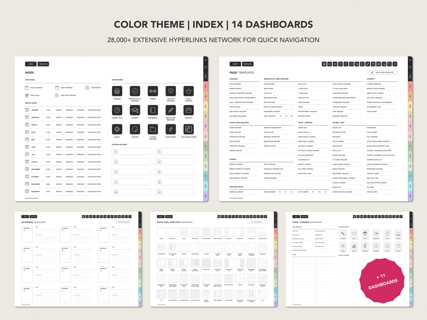 Undated Digital Planner - Color Theme