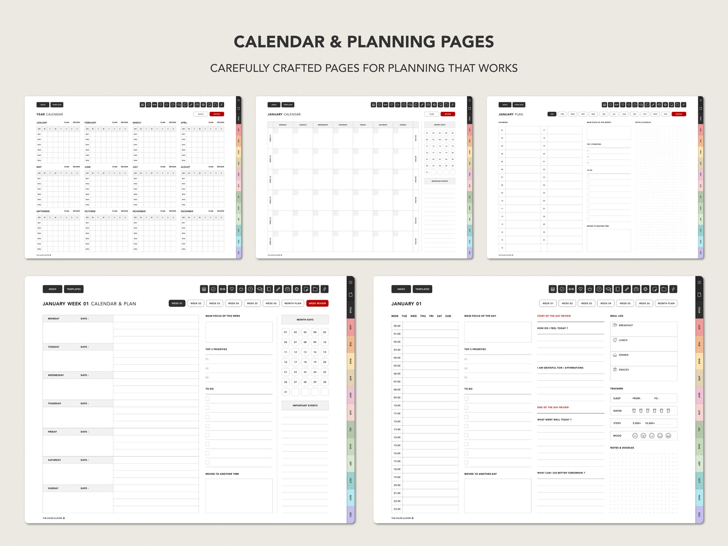 Undated Digital Planner - Color Theme