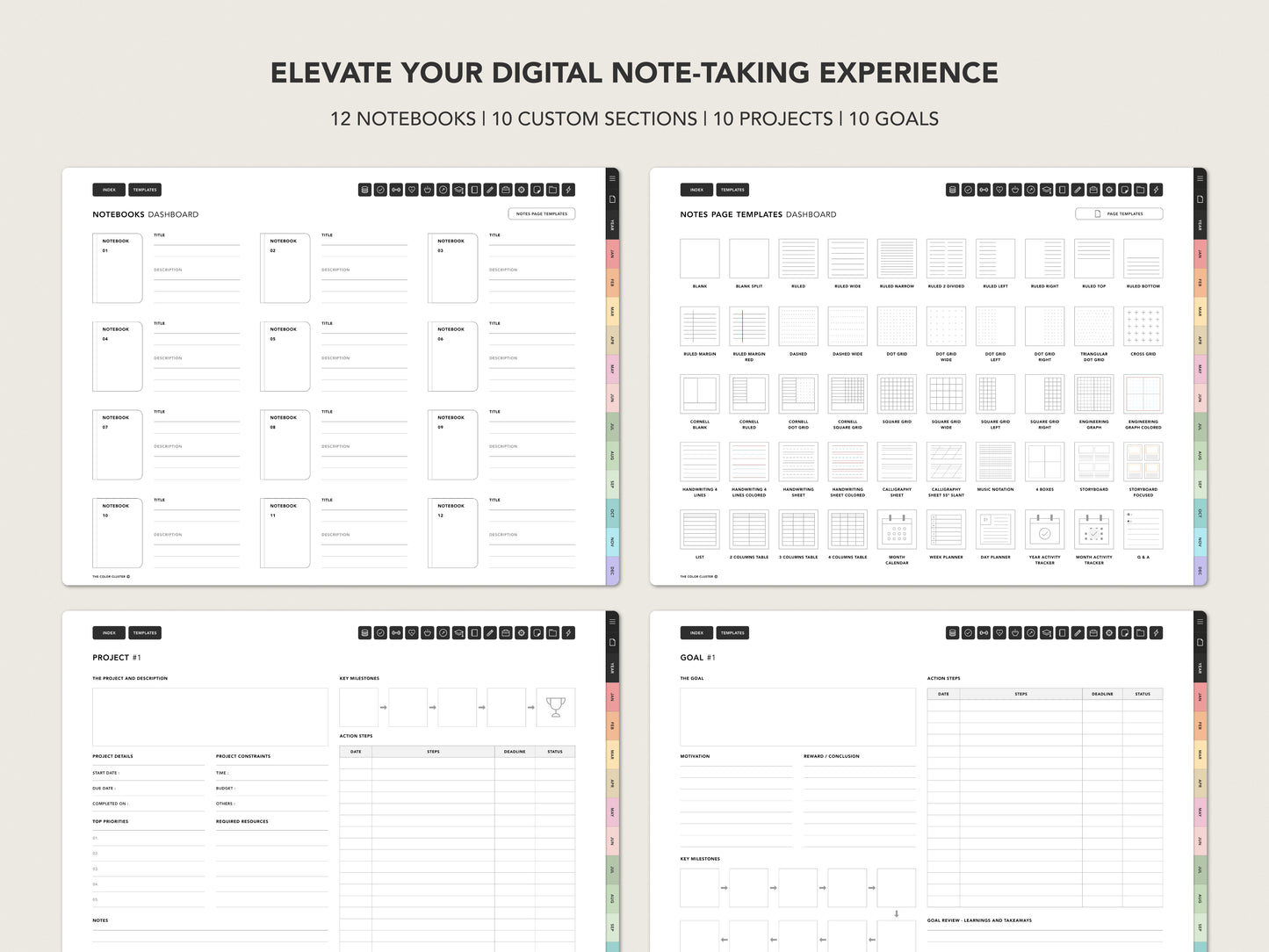 Undated Digital Planner - Color Theme